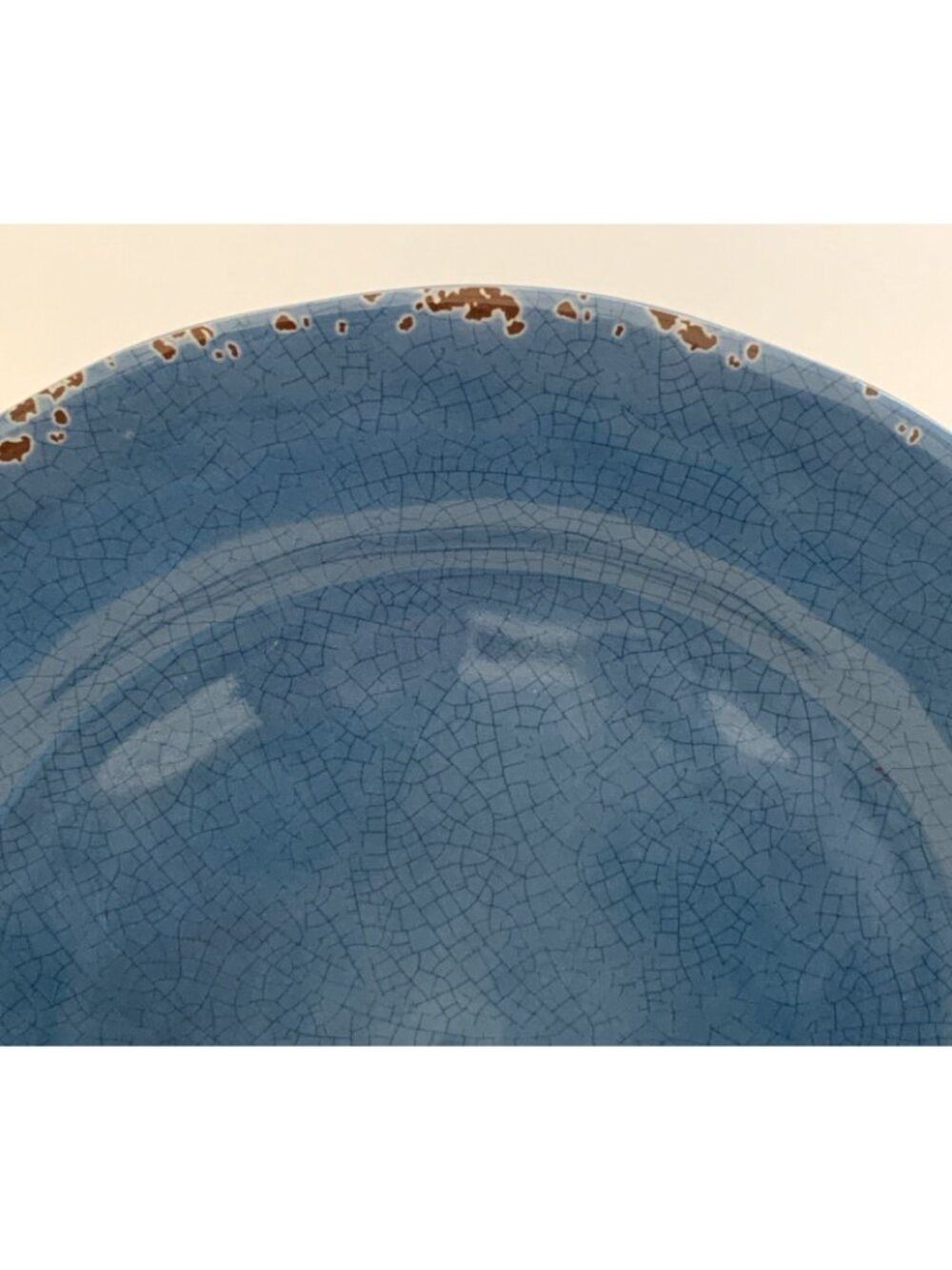 Set of 4 Tommy Bahama Crackle Melamine Salad Plates 9" Blue Aqua Rustic - Picture 3 of 7